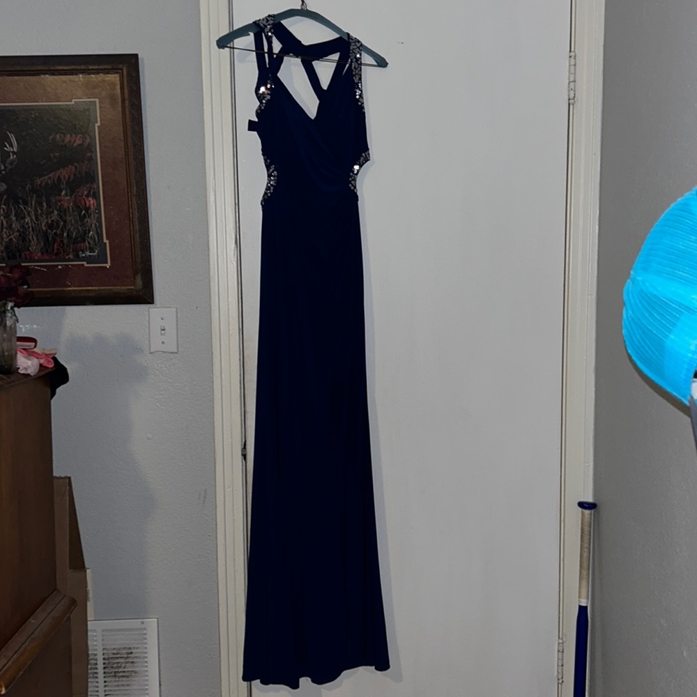 Mermaid navy blue dress